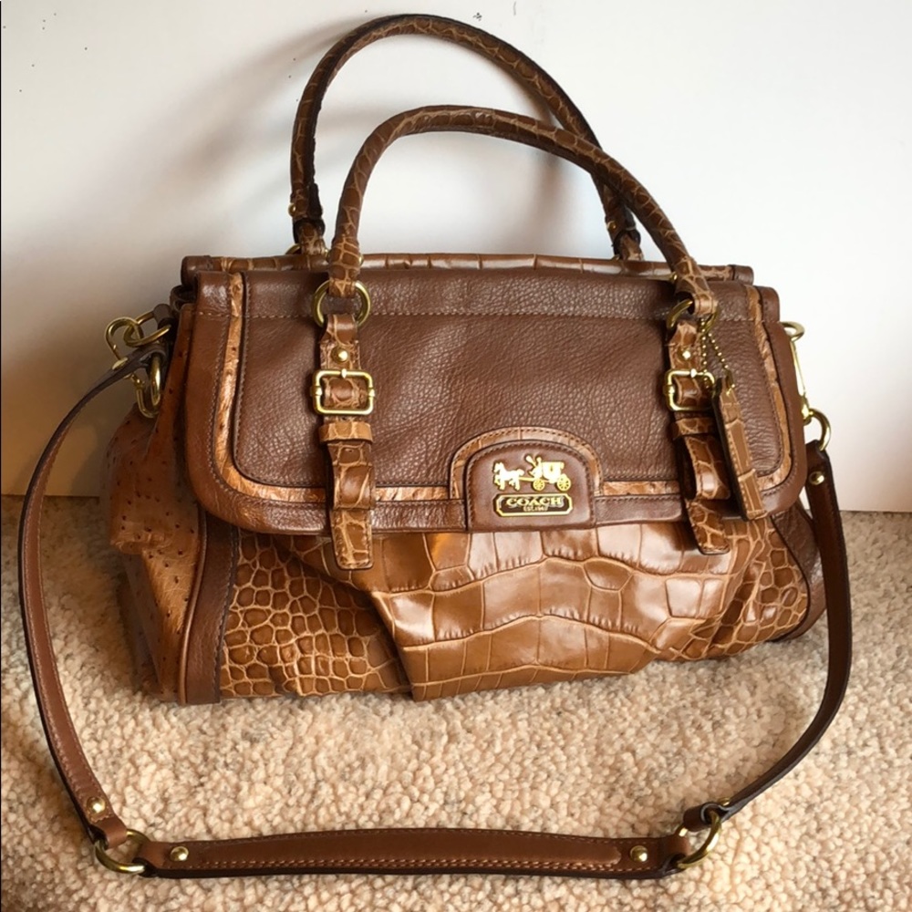 Coach Madison Embossed flap carry all